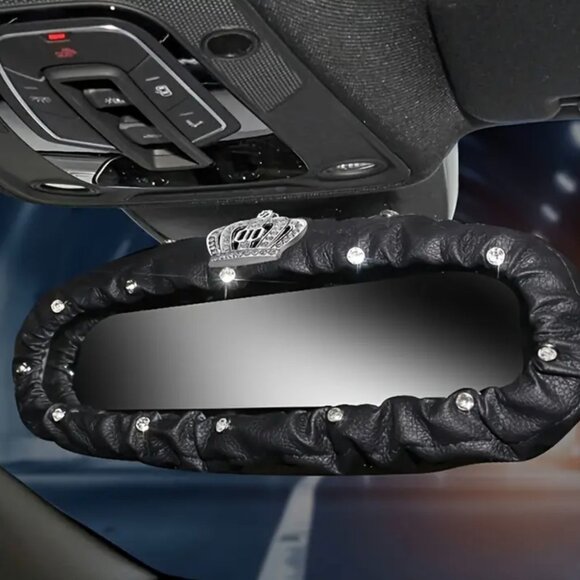 Luxury Black Car Review Mirror Cover - Picture 2 of 7